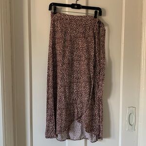 Cheetah print asymmetrical wrap skirt